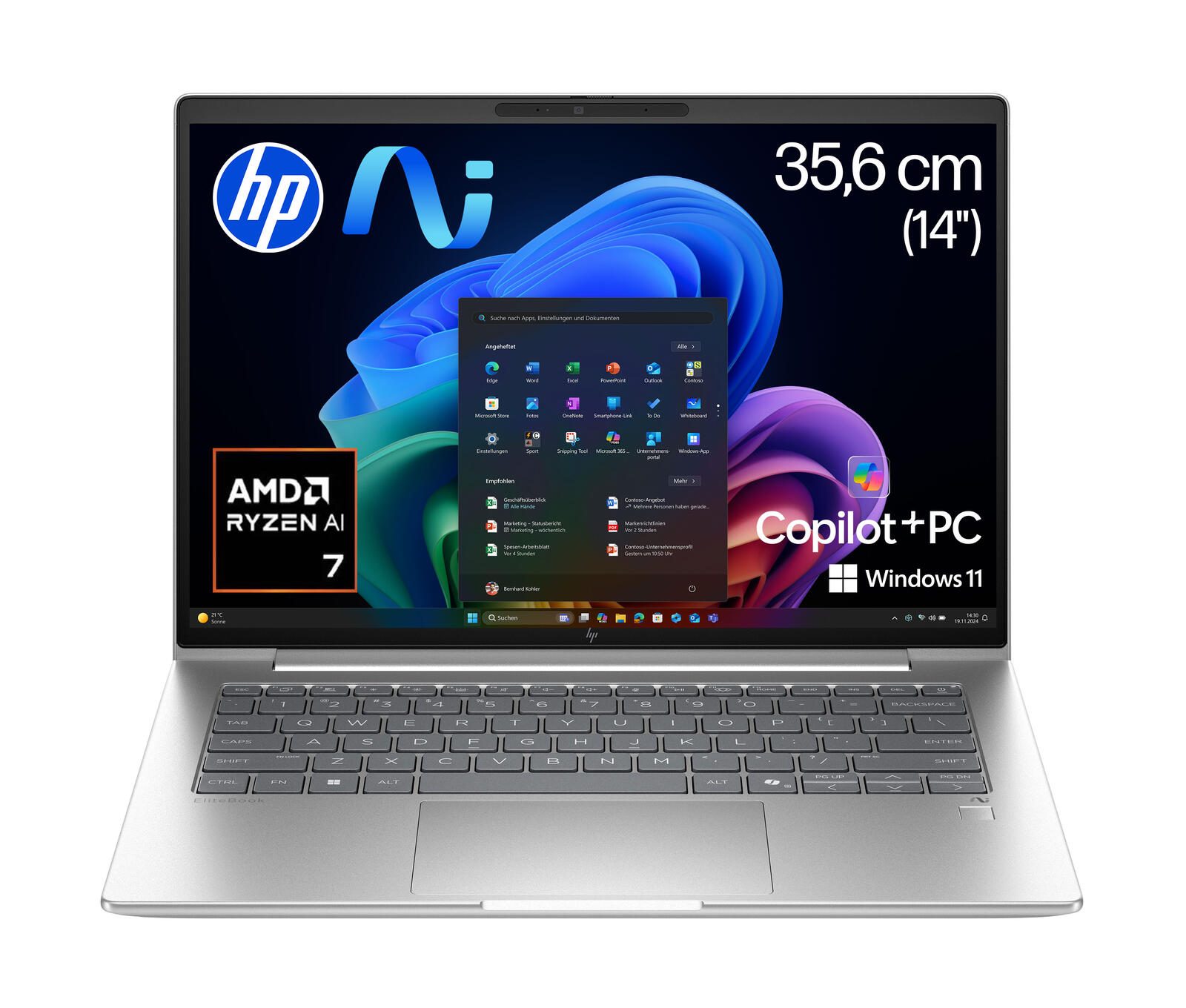 HP EliteBook 6 G1a AMD Ryzen™ AI 7 350 Notebook PC IA nouvelle génération 35,6 cm (14") 32 Go RAM, 1 To SSD, Radeon™ 860M, WUXGA, Win11 Pro, 4G LTE-A
