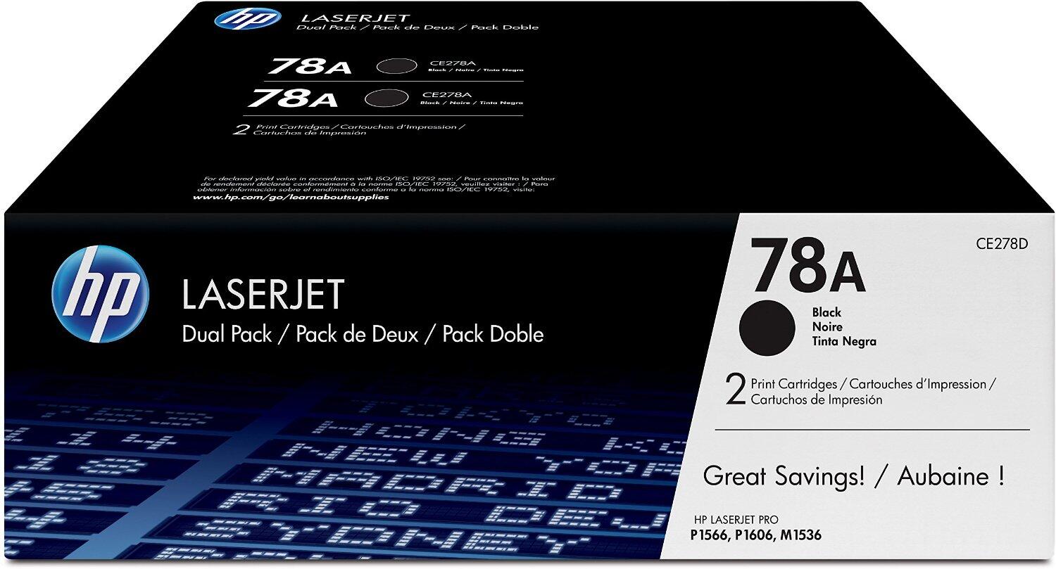 Double pack de cartouches de toner HP Original 78A noir 2 x 2 100 pages (CE278AD)