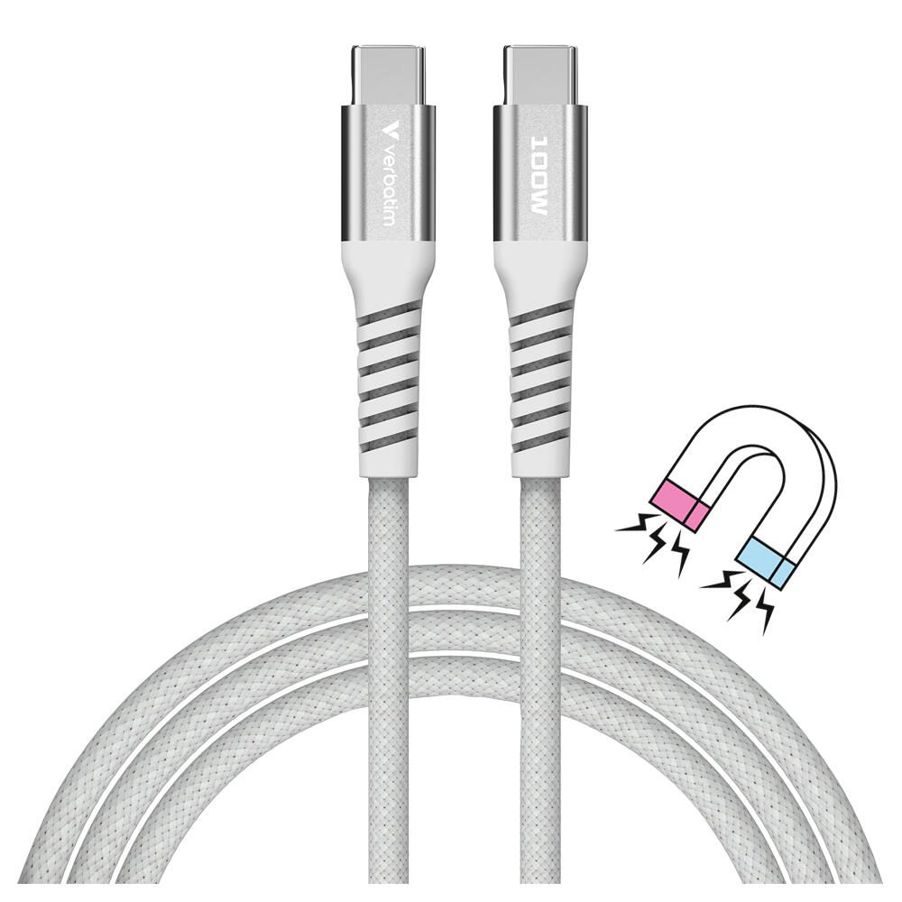 Verbatim Câble magnétique Sync & Charge USB-C gris - 1,2 m, 100 W