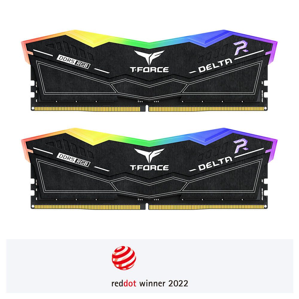 Team Group T-Force Delta RGB DDR5 Mémoire pour ordinateur de bureau - 32 Go, 6 400 MHz