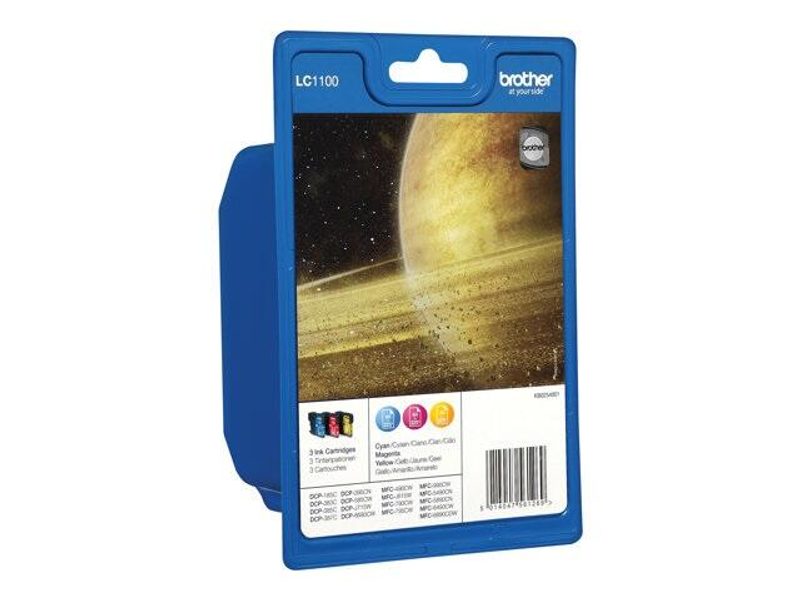Cartouche d'encre Brother Original LC1100RBWBP - 3 unités Multipack 975 pages Jaune, Cyan, Magenta