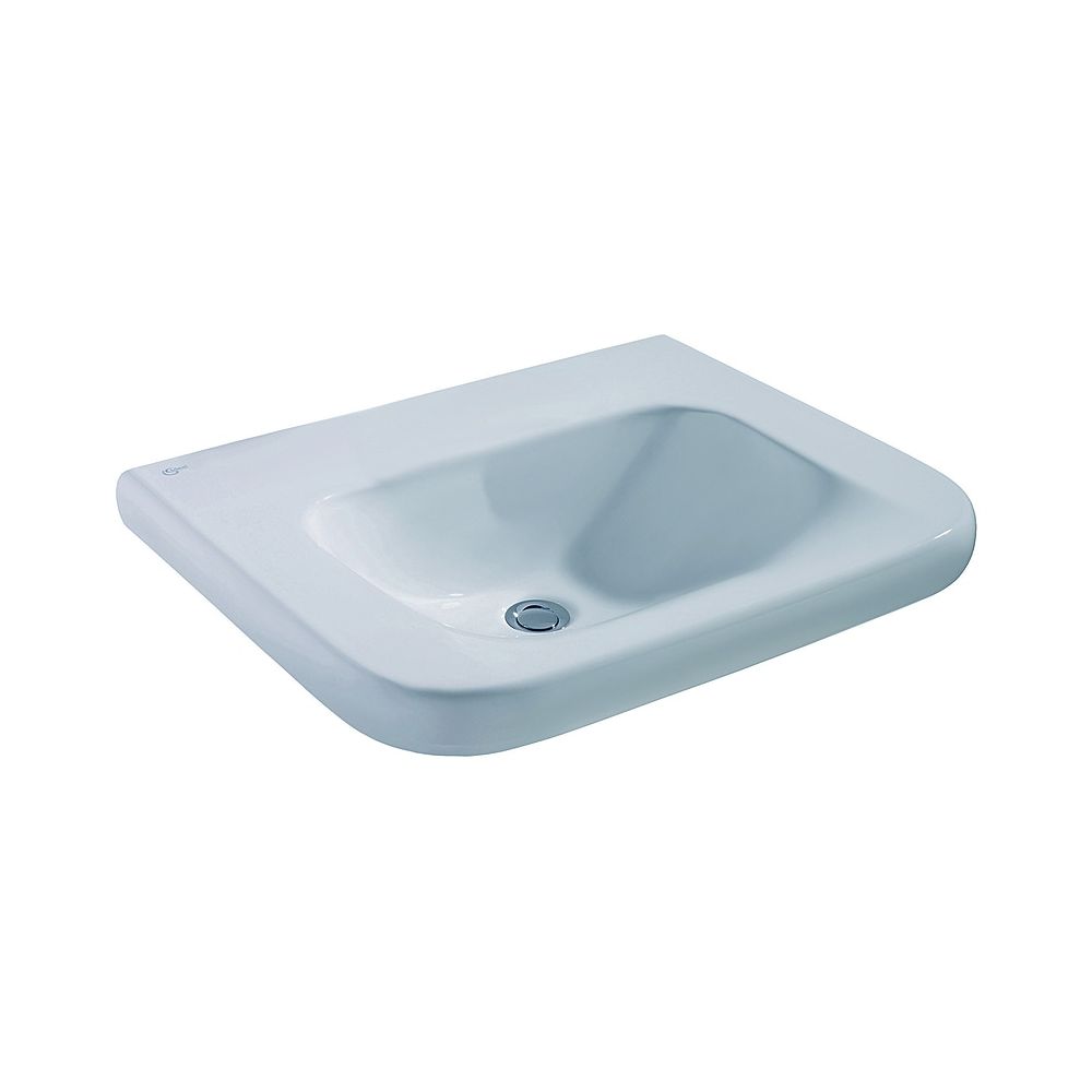 Ideal Standard Lavabo Contour 21, sans trou de robinetterie, sans trop-plein, sous-face accessible, 650x555x175 mm, Blanc