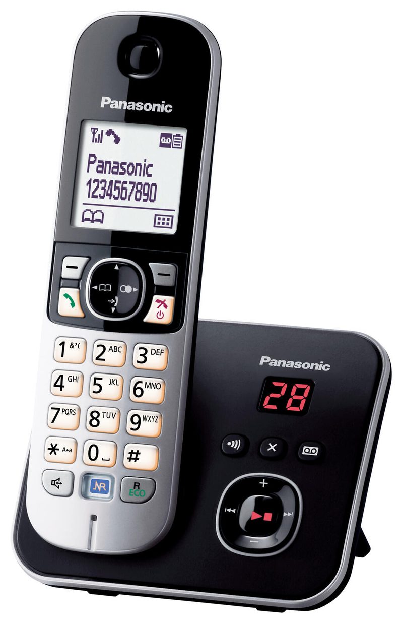 Téléphone sans fil avec répondeur Panasonic KX-TG6821GB noir-argent