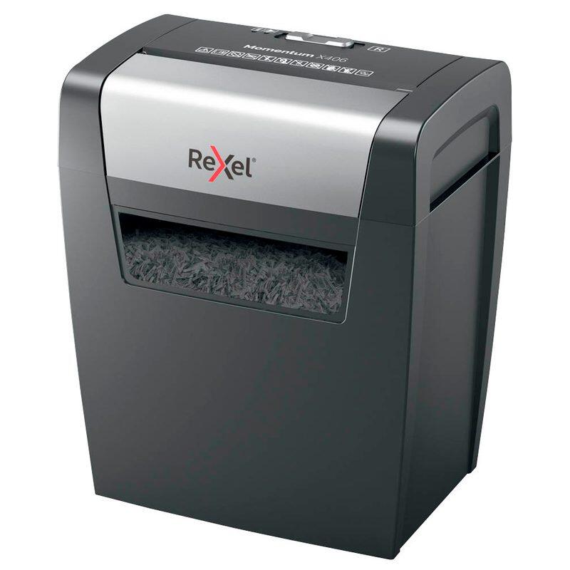 Rexel Momentum X406 Destructeur de documents à coupe croisée jusqu'à 6 feuilles noir