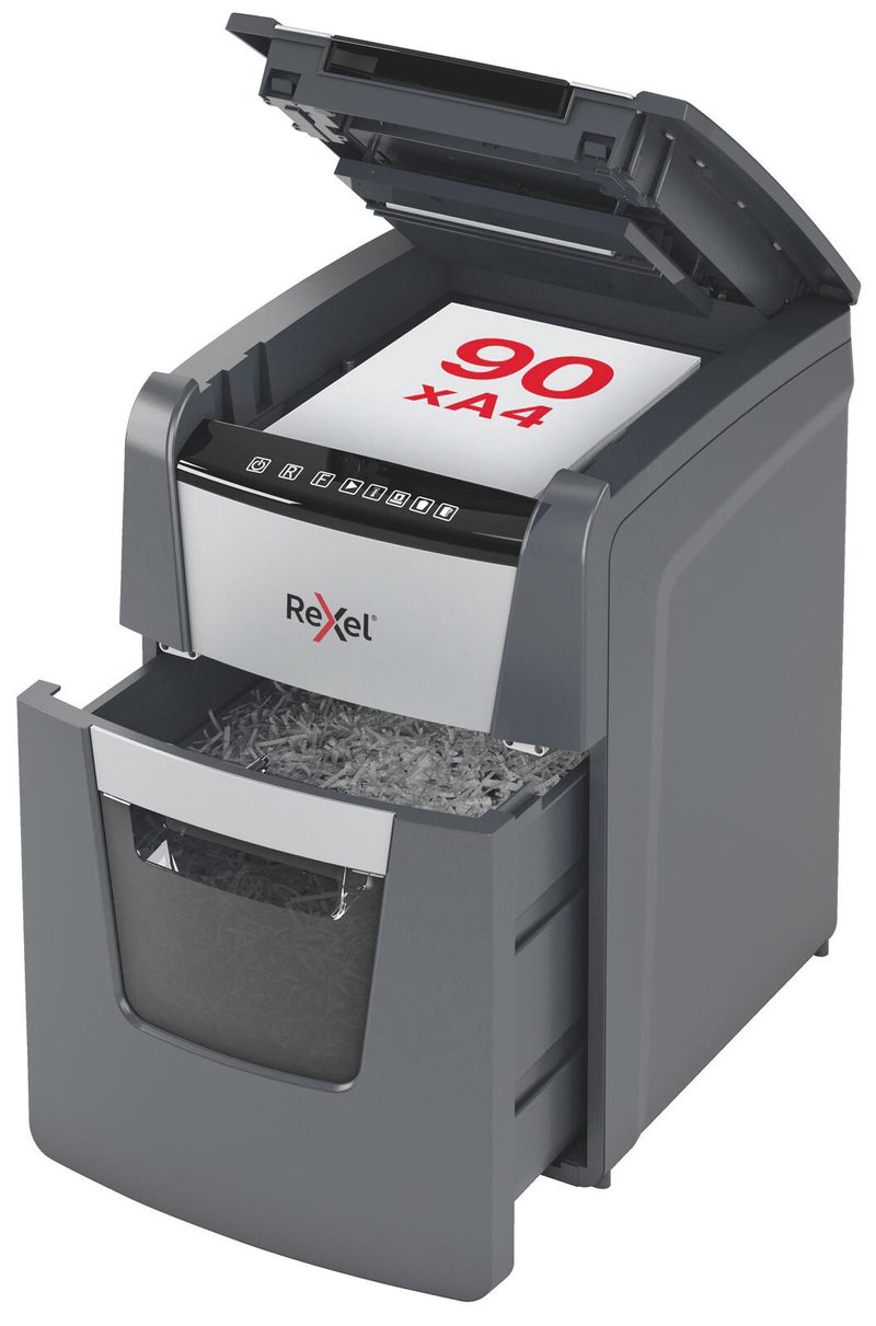 Broyeur de documents Rexel Optimum AutoFeed+ 90X à coupe croisée