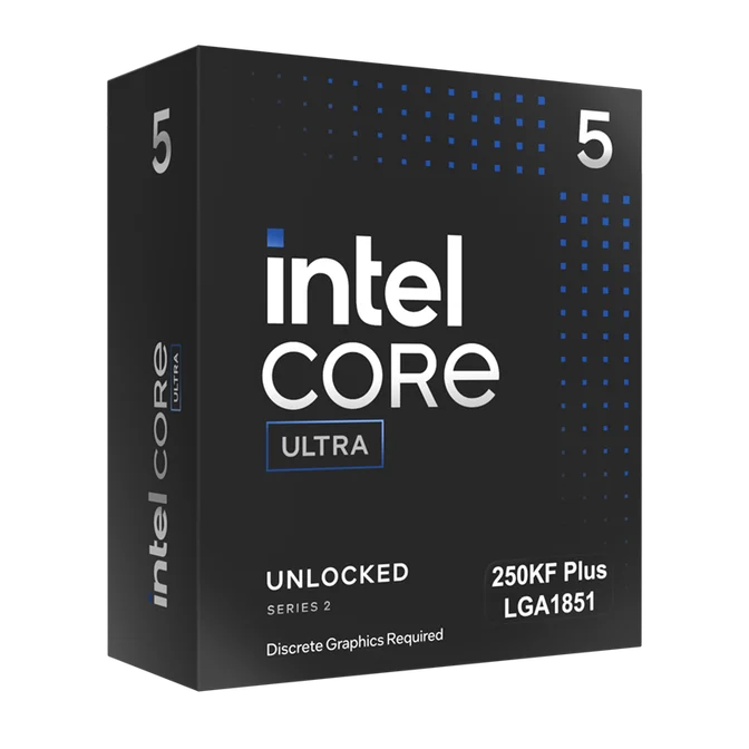 Processeur Intel Core Ultra 5 250KF Plus, 18 cœurs, 5,3 GHz, Socket 1851 (Arrow Lake) - boîte, sans ventilateur