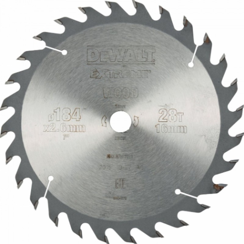 Lame de scie circulaire DeWALT DT4031-QZ pour scie circulaire manuelle - 184 x 16 mm - 28 dents