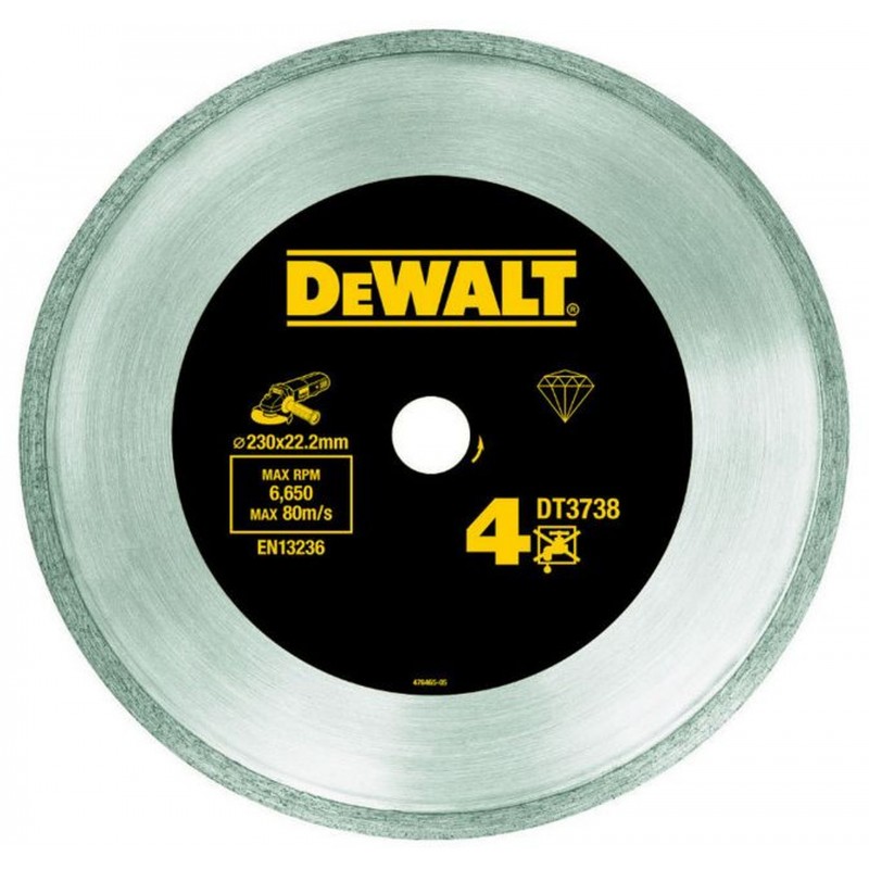 DeWALT DT3738-XJ Disque de tronçonnage diamanté 230 x 22,2 mm, fritté à sec pour carrelage