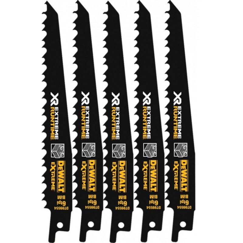 Lame de scie sabre DeWALT DT99555-QZ pour bois 230 mm (5 pièces) — lot de 5 pièces