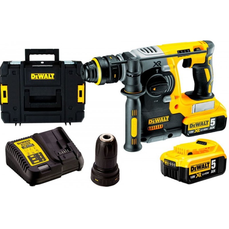 DeWALT DCH274P2T-QW Marteau perforateur SDS-Plus XR (18V/2,1J/2x5,0Ah) Tstak II