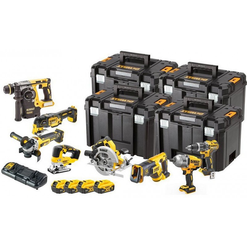 DeWALT DCK865P4T-QW Pack combiné batterie, perceuse-visseuse à percussion XR (18V/4 x 5,0Ah) TSTAK