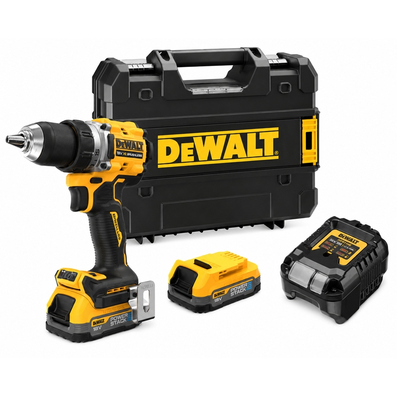 DeWALT DCD800E2T-QW Perceuse-visseuse sans fil XR PowerStack (90Nm/18V/2x1,7Ah) Tstak