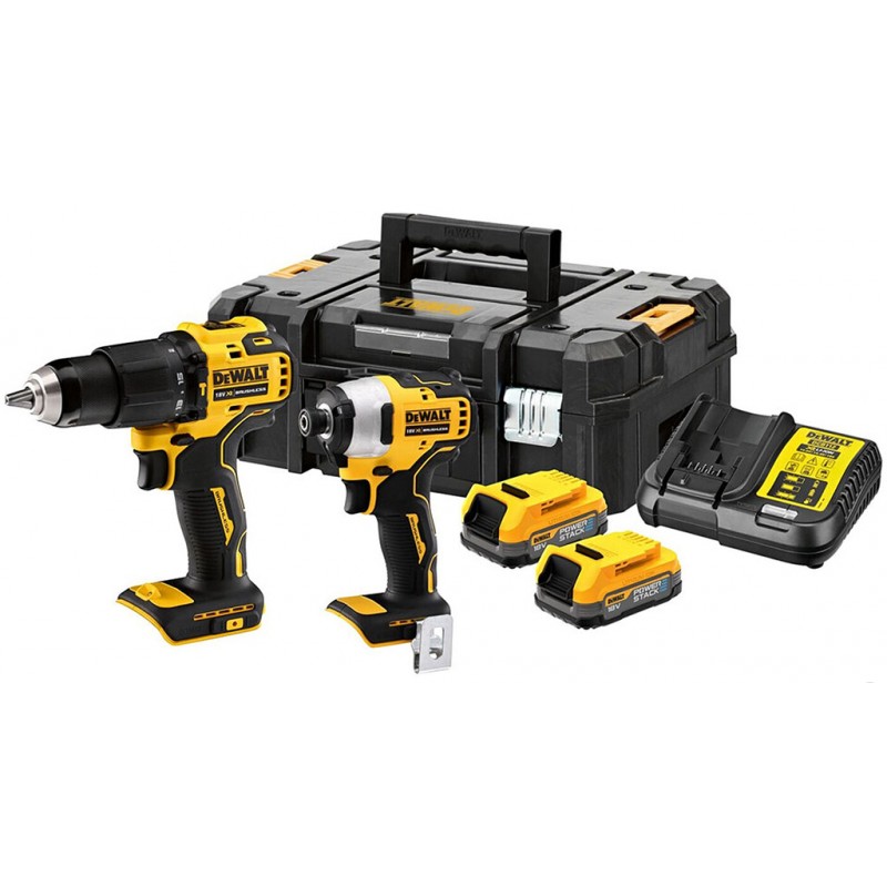 DeWALT DCK2062E2T-QW Set combo sans fil (18V/2x1,7 Ah Powerstack) Tstak