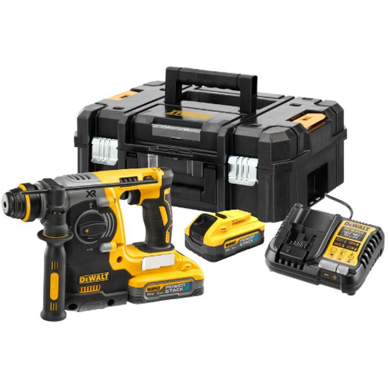 DeWALT DCH273H2T-QW Perforateur SDS-Plus XR sans fil (2,1J/18V/2x5,0Ah PowerStack) Tstak