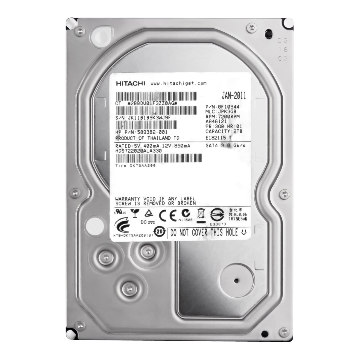 HITACHI DeskStar 7K2000 2TB SATA II 7.2K 32MB 3,5'' HDS722020ALA330