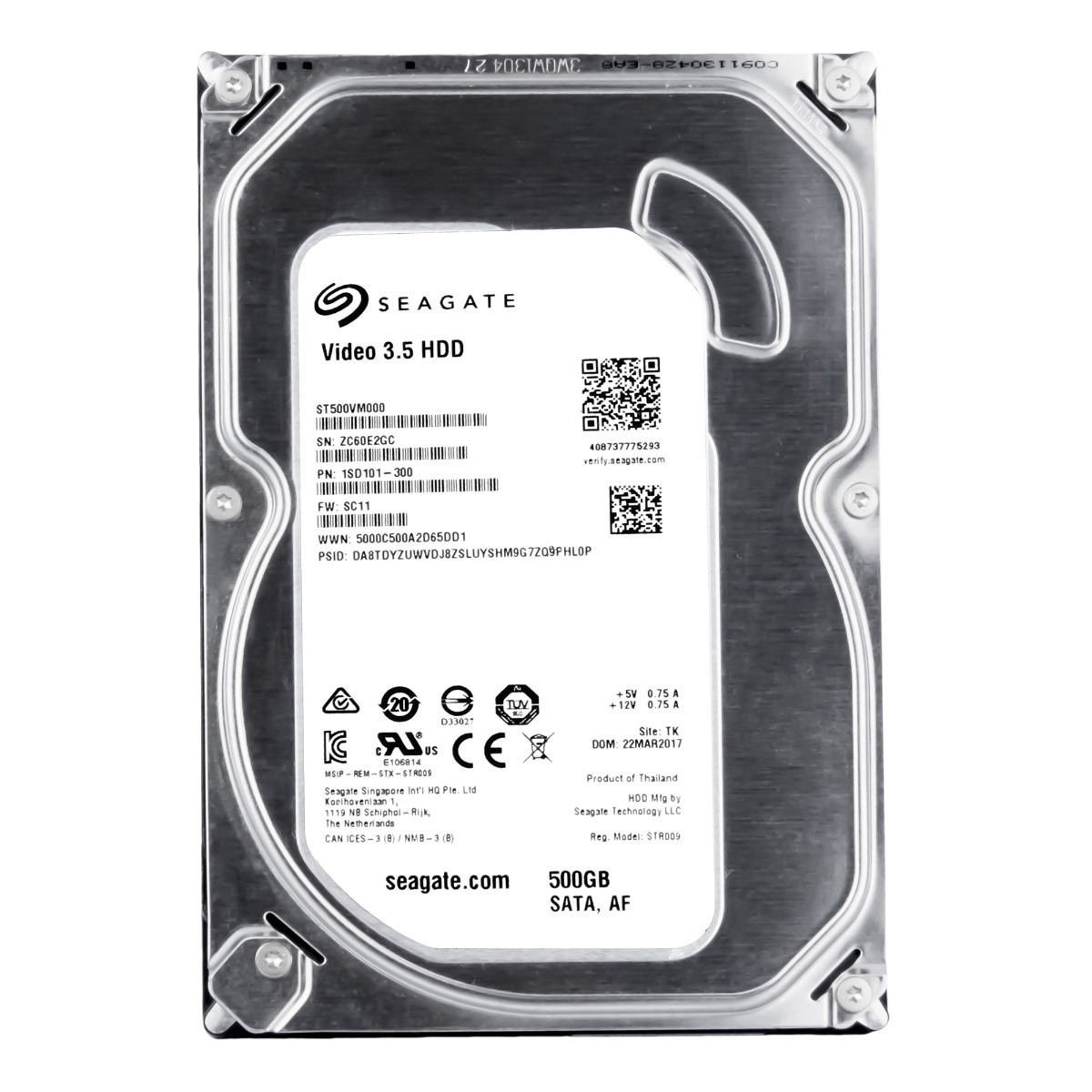 SEAGATE ST500VM000 500GB 5.9K 64MB SATA III 3.5'' HDD VIDEO