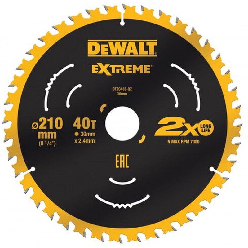 Lame de scie circulaire DeWALT DT20433-QZ pour scie stationnaire 210 x 30 mm 40 dents