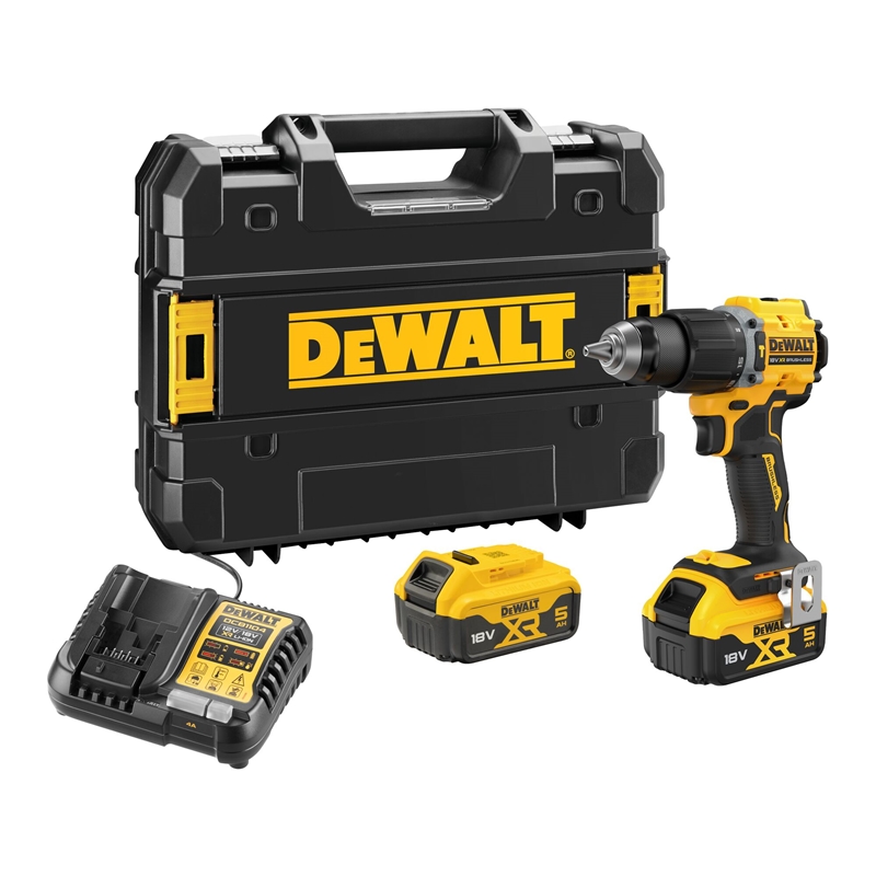 DeWALT DCD799P2T-QW Perceuse-visseuse à percussion sur batterie (74 Nm/18V/2x5,0 Ah) Coffret Tstak
