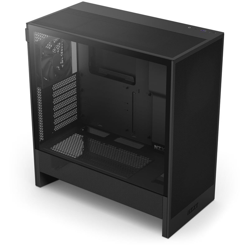 Boîtier NZXT H5 Flow Mid-Tower, noir avec vitre en verre, optimisé pour le flux d'air
