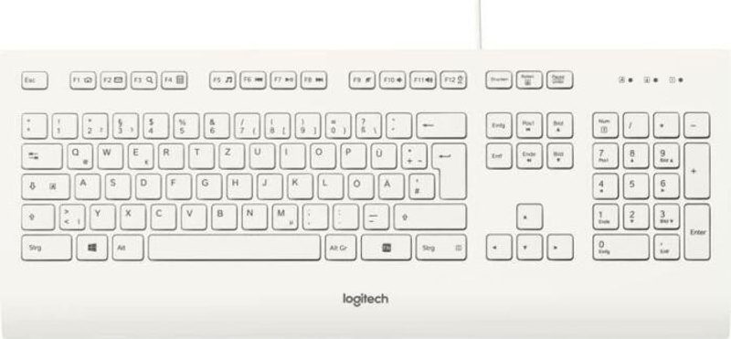 Logitech Clavier K280e pour entreprises, clavier filaire, blanc