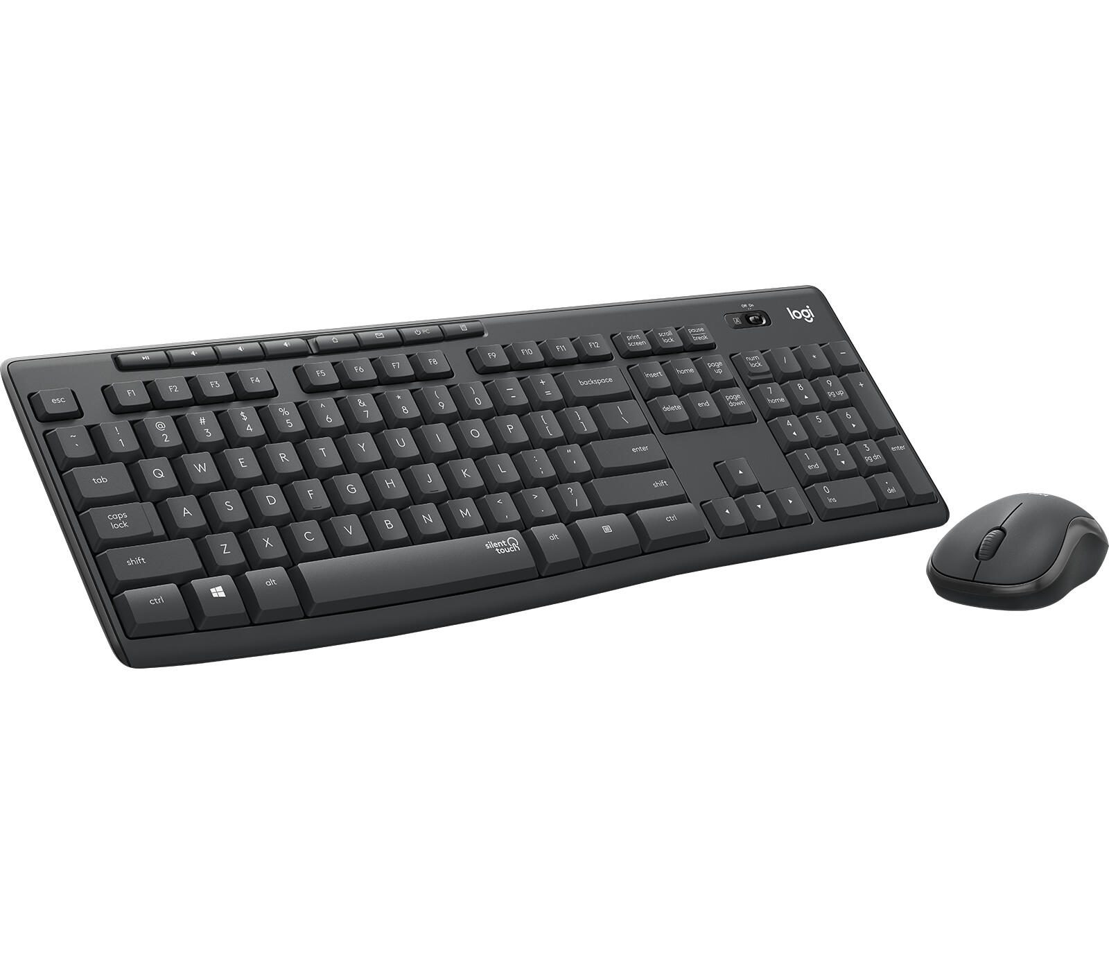 Ensemble clavier-souris sans fil Logitech MK295 Silent, 2,4 GHz, US International, graphite