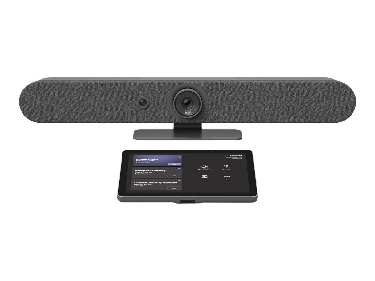 Logitech Rally Bar Mini + Tap IP Solution complète avec barre vidéo tout-en-un et contrôleur tactile avec connectivité PoE