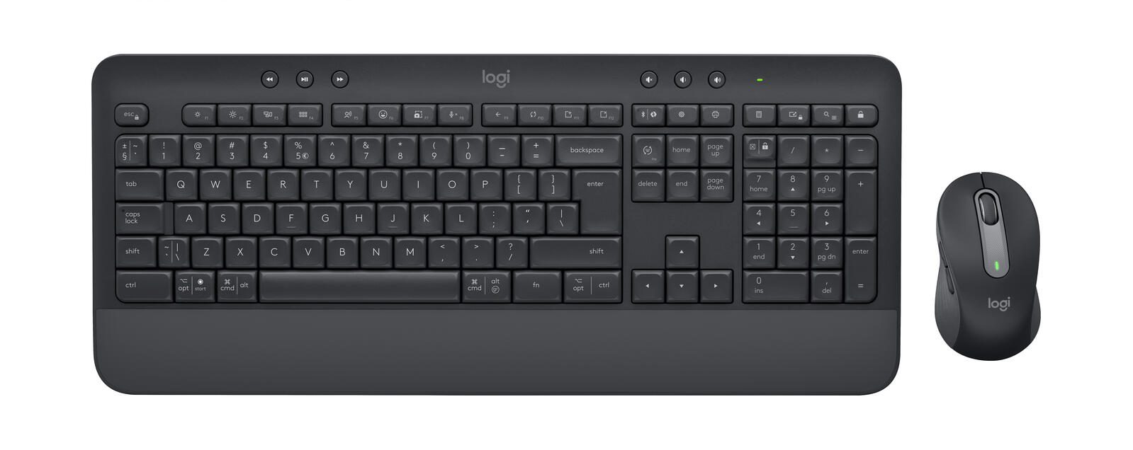 Ensemble clavier-souris sans fil Logitech Signature MK650 pour entreprises - Graphite, Bluetooth, QWERTY (US international)