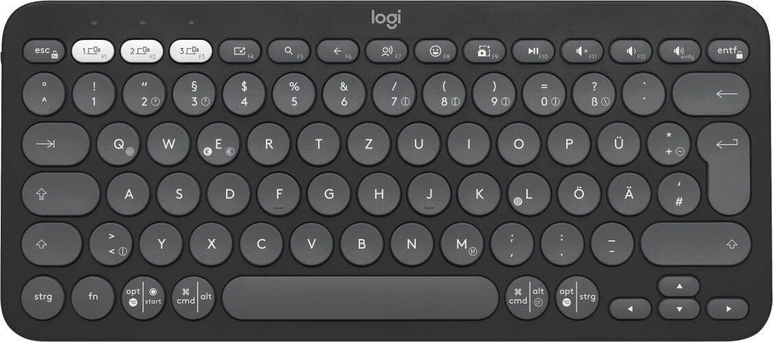 Clavier Logitech Pebble Keys 2 K380s, graphite, sans fil, Bluetooth, QWERTZ allemand