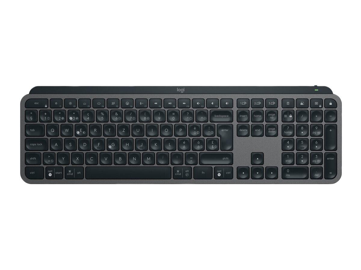 Clavier sans fil Logitech MX Keys S - AZERTY - gris - interrupteurs à ciseaux, rétroéclairé, USB-A, USB-C