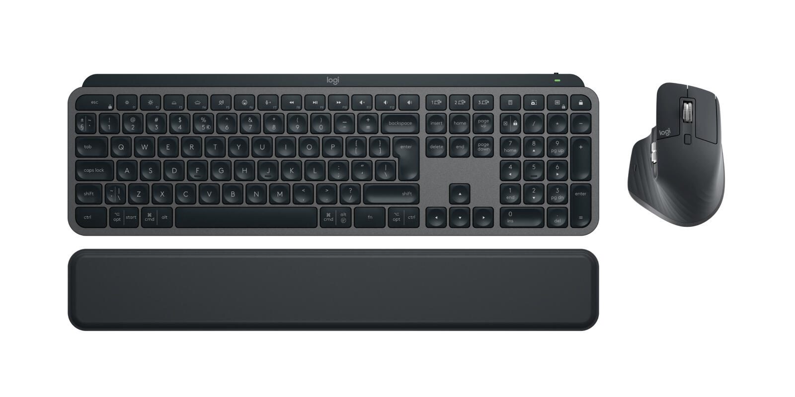 Ensemble clavier et souris sans fil Logitech MX Keys S Combo - QWERTY US - graphite, Bluetooth, optique, 7 touches, 8000 DPI