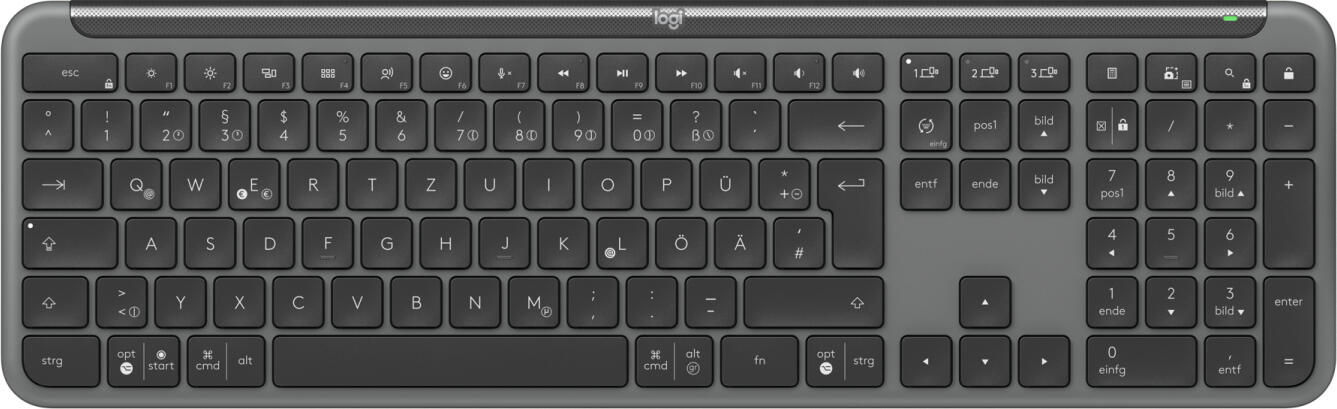 Clavier Logitech K950 Signature Slim Bureau sans fil RF + Bluetooth QWERTZ Graphite