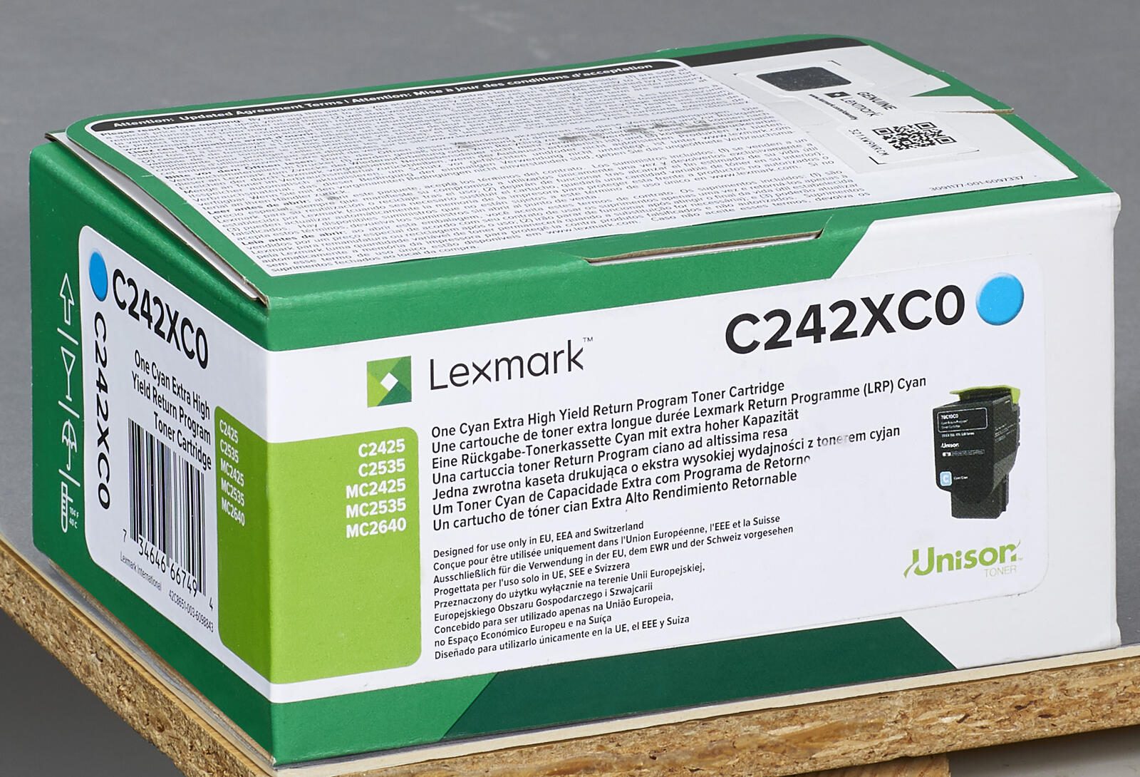Cartouche de toner cyan Lexmark Original 3 500 pages (C242XC0) pour C2425dw, C2535dw, MC2425adw, MC2535adwe, MC2640adwe