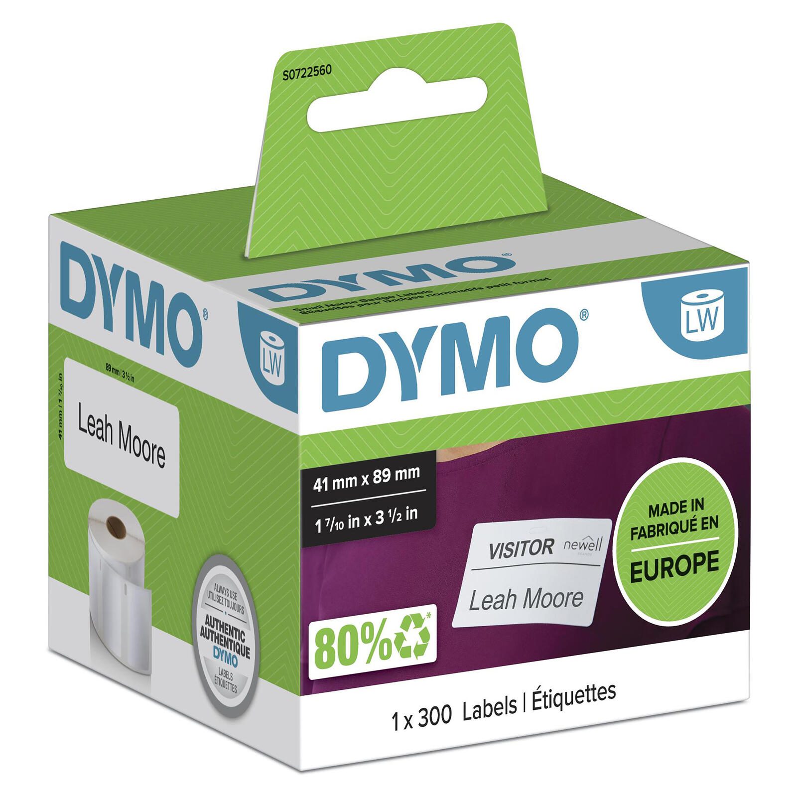 DYMO® Étiquettes originales pour LabelWriter™, étiquettes de nom - blanc - amovibles, 1 x 300 étiquettes