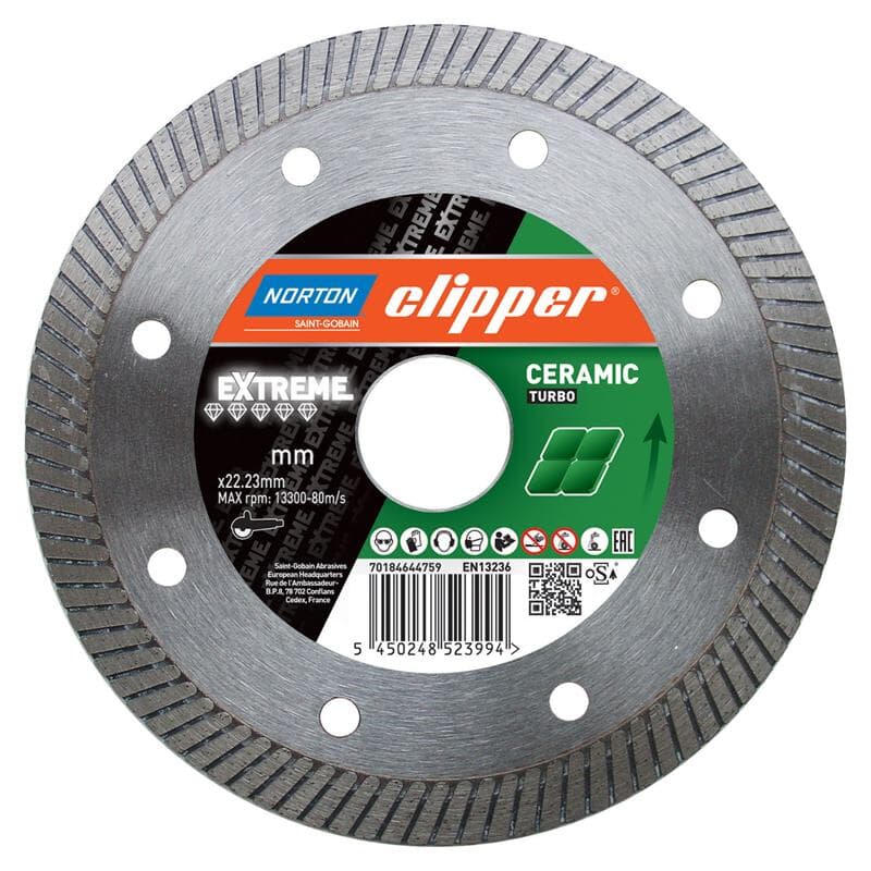 Disque de coupe à diamant Norton Clipper Extreme Ceramic Turbo Ø 200 mm, alésage 25,4 mm, épaisseur 1,4 mm, hauteur 10 mm