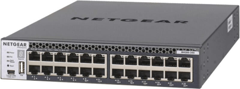 NETGEAR M4300 Commutateur géré empilable 24 ports (24X / 4SFP+) 10G - M4300-24X - 24 ports (24X / 4SFP+) 10G Commutateur ProAV empilable (alimentation 250W)