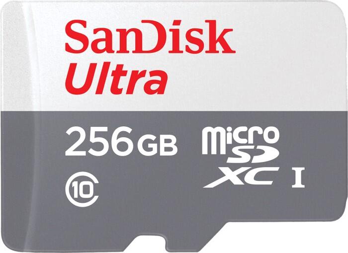 SanDisk Ultra microSDXC 256 Go + adaptateur SD 100 Mo/s, UHS-I, Class 10