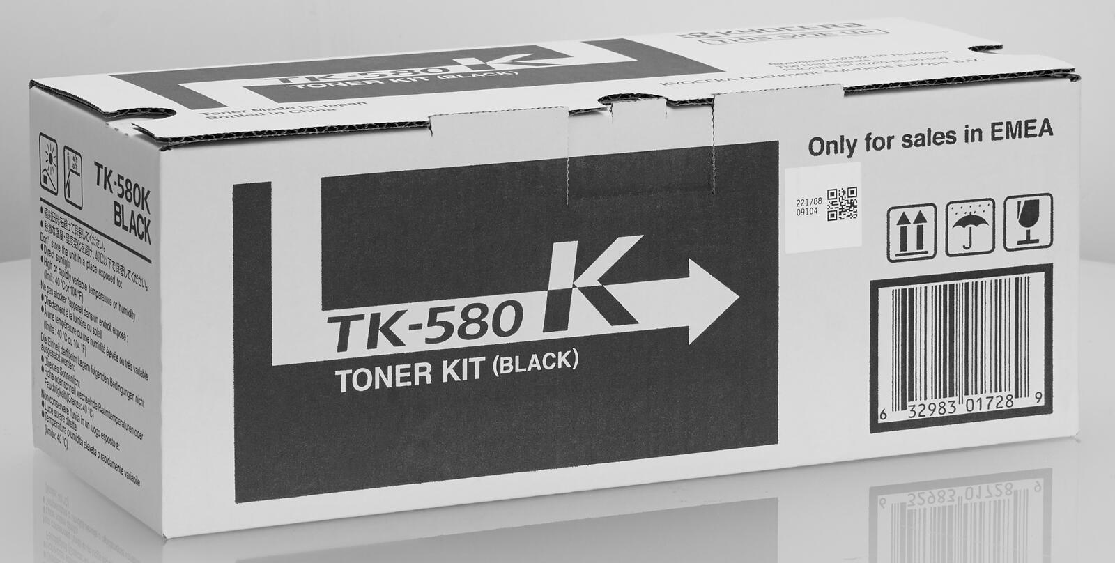 Kyocera Original TK-580K Toner noir 3 500 pages (1T02KT0NL0) pour ECOSYS P6021cdn, FS-C5150DN