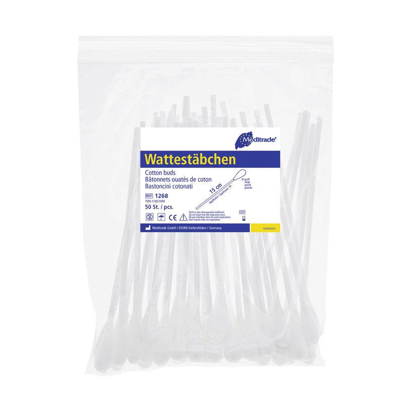 Meditrade® Coton-tiges 15 cm grand modèle en plastique 500 pcs. — lot de 500 pièces