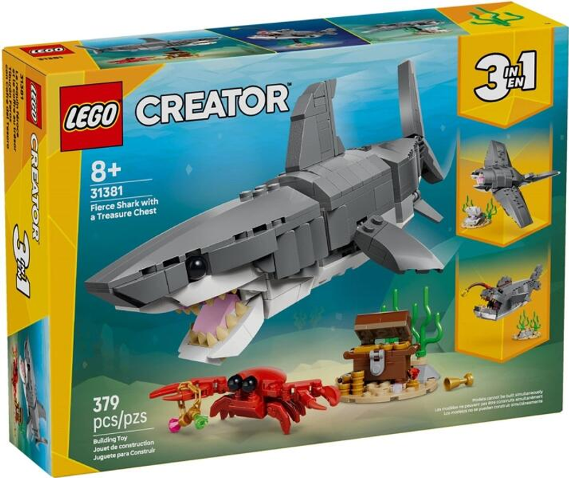 LEGO® Creator 3 en 1 31381 Grand requin blanc avec coffre au trésor