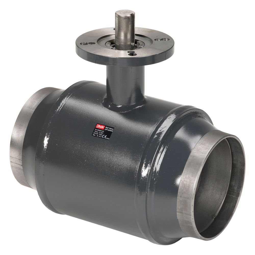 Robinet à tournant sphérique Danfoss JIP-WW 125.12 A, DN 350, Kvs 7 000 m³/h, PN 25, extrémités à souder des deux côtés, bride ISO sans volant, 065N0172