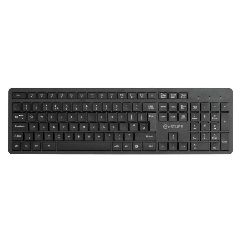 eSTUFF G220 Clavier sans fil - QWERTY UK - Noir USB-A