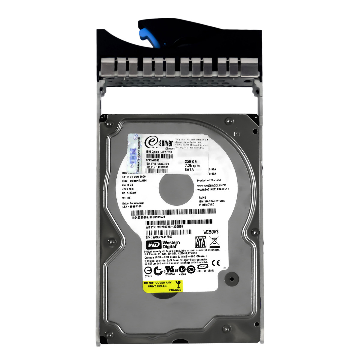 IBM 39M4529 / 43W7601 250 Go 7,2K 16 Mo SATA II 3,5'' WD2500YS