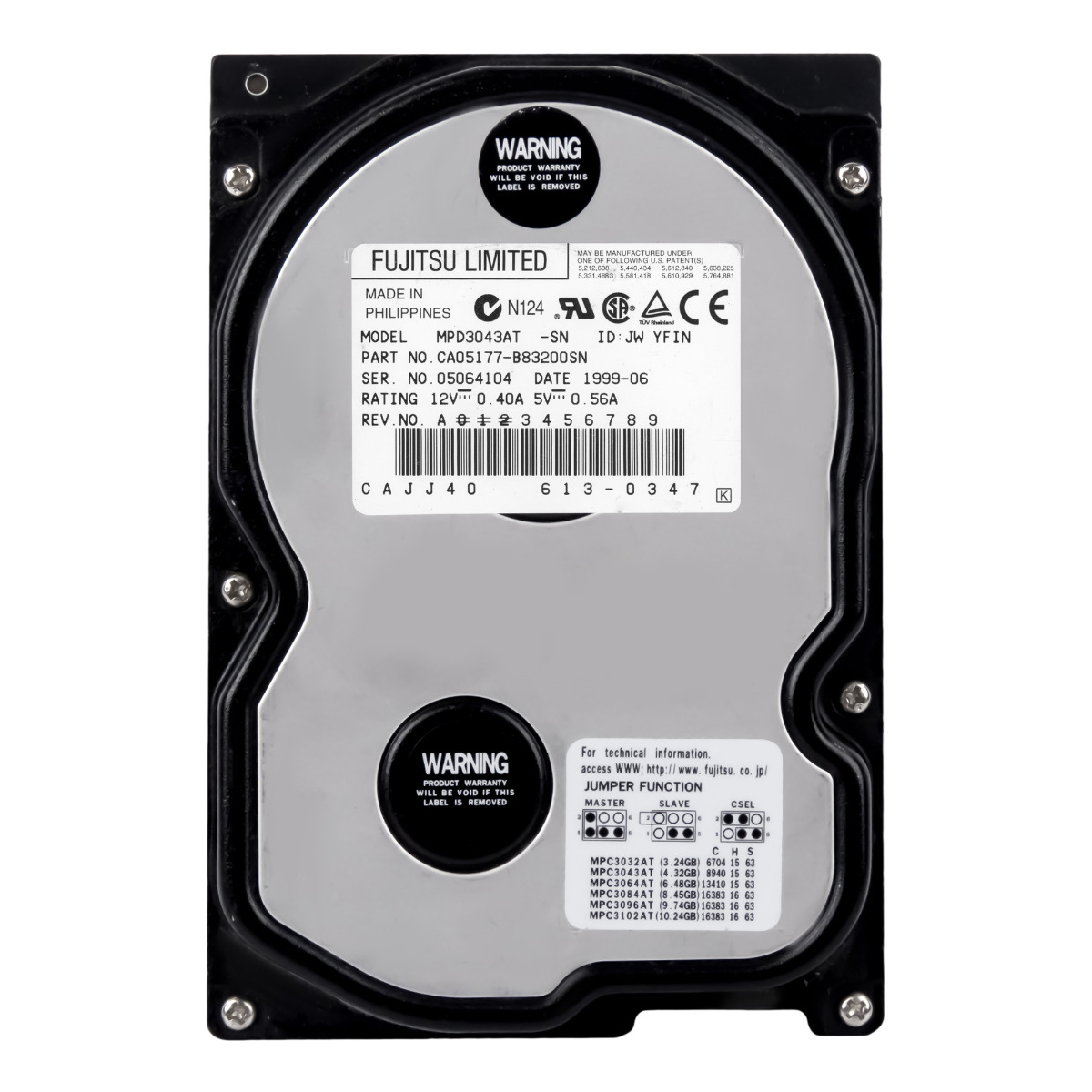 FUJITSU 4,3 Go 5 400 tr/min ATA 3,5'' MPD3043AT