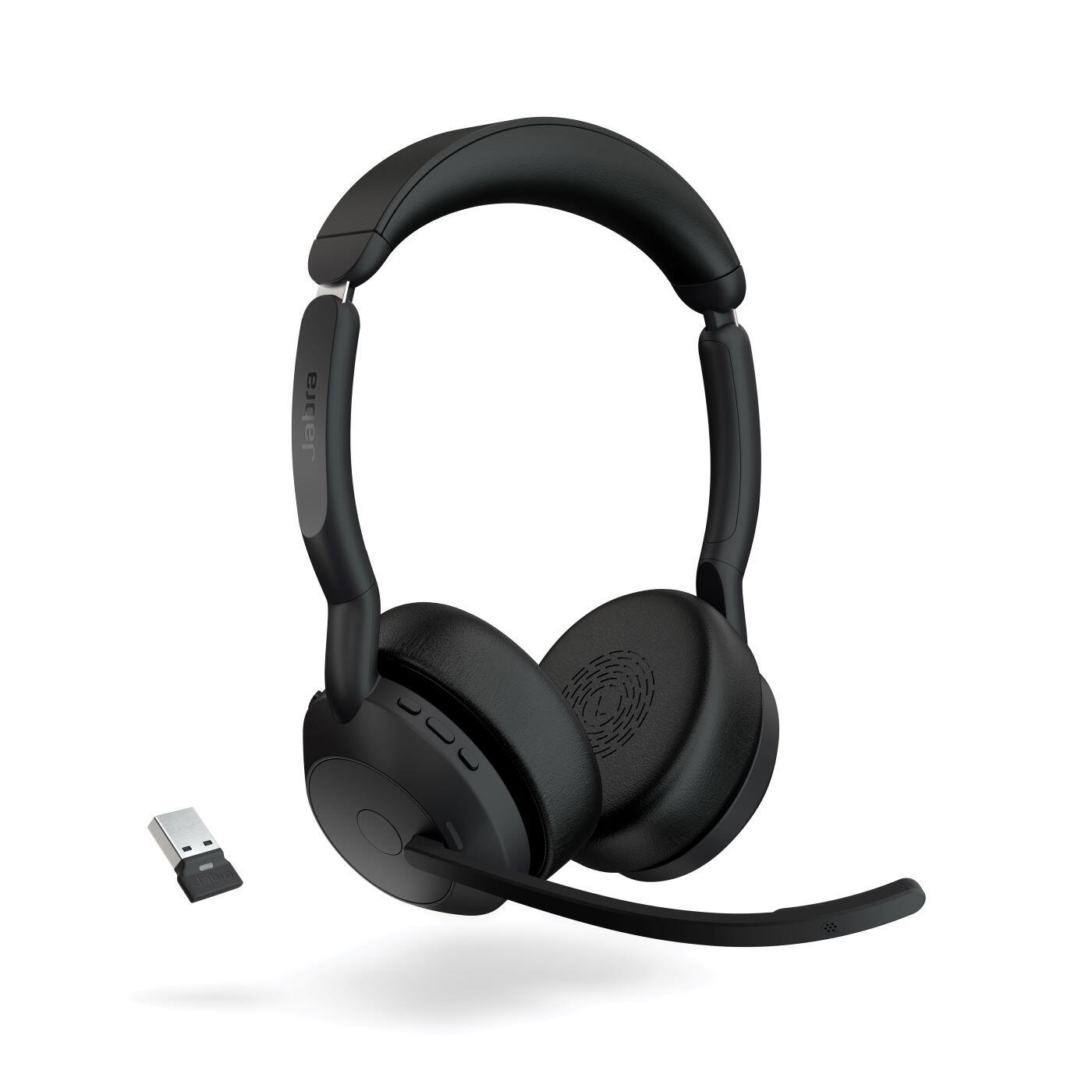 Casque Jabra Evolve2 55 UC stéréo on-ear sans fil Bluetooth, USB-A