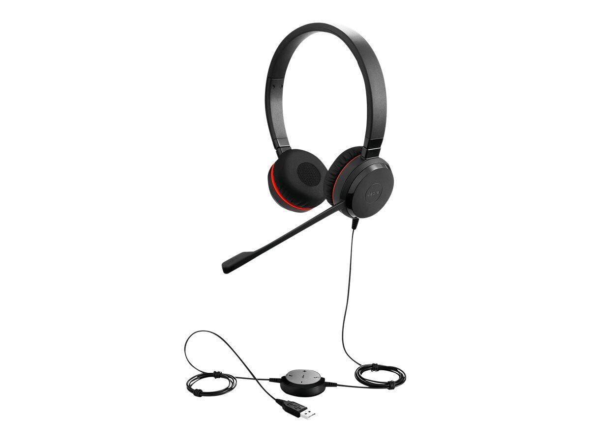 Casque Jabra Evolve 20 SE MS stéréo filaire, USB-C, USB-A - circum-auriculaire, réduction de bruit