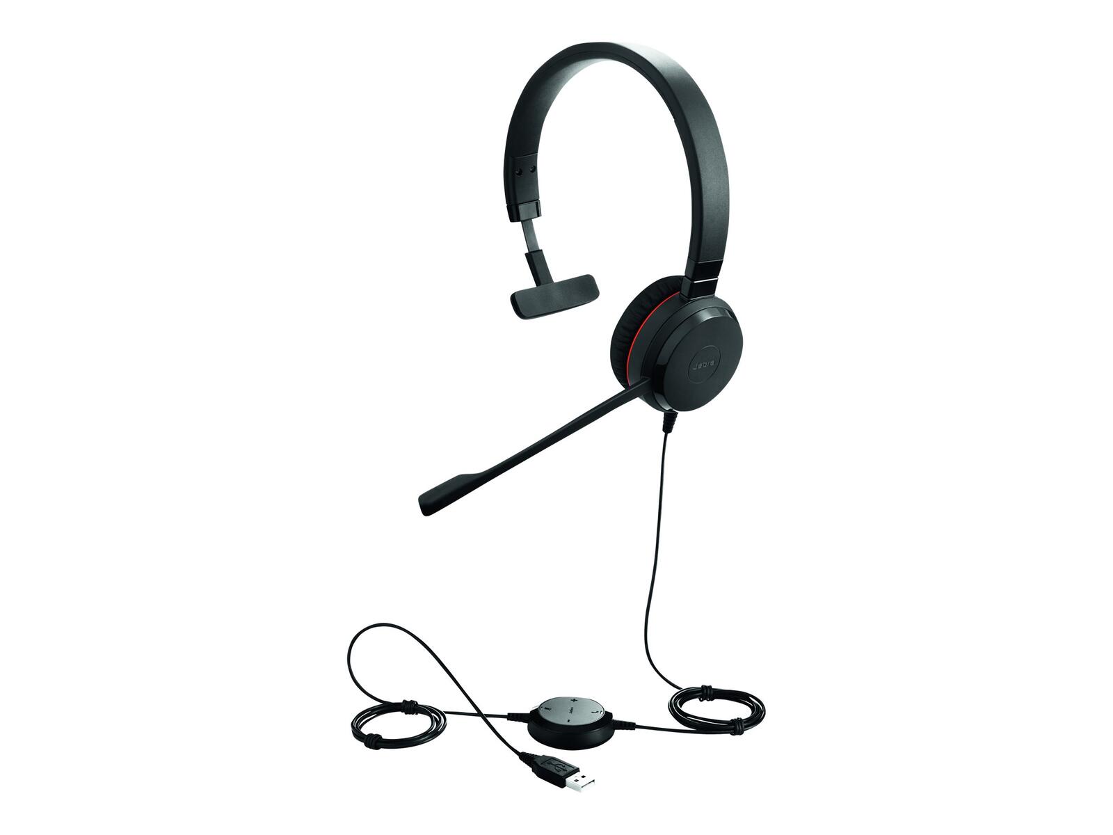 Casque Jabra Evolve 30 II UC mono filaire, USB-C, USB-A, prise jack 3,5 mm On-Ear - mono, annulation de bruit
