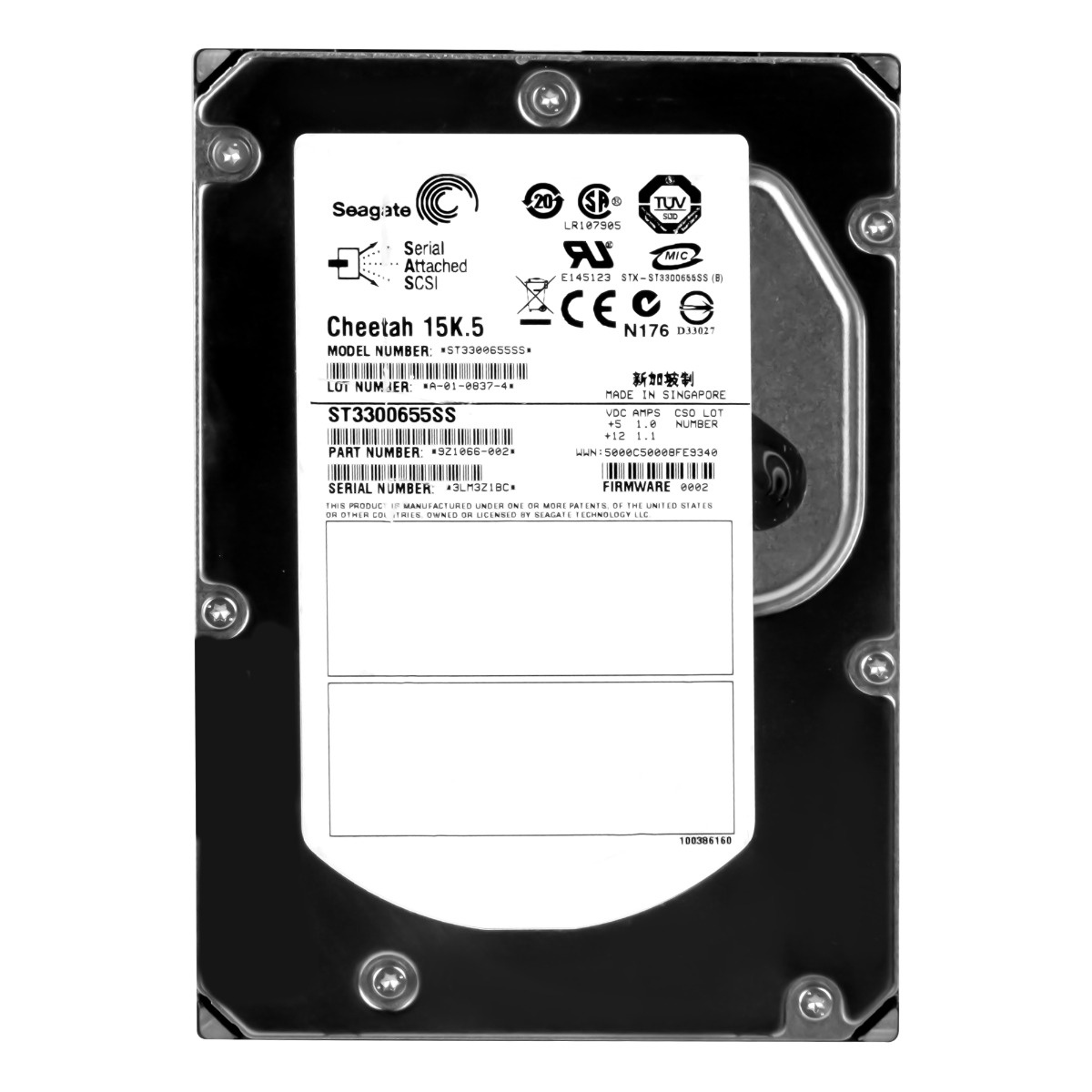 SEAGATE 300 Go CHEETAH 15K.5 15K 16 Mo SAS-1 3,5'' ST3300655SS