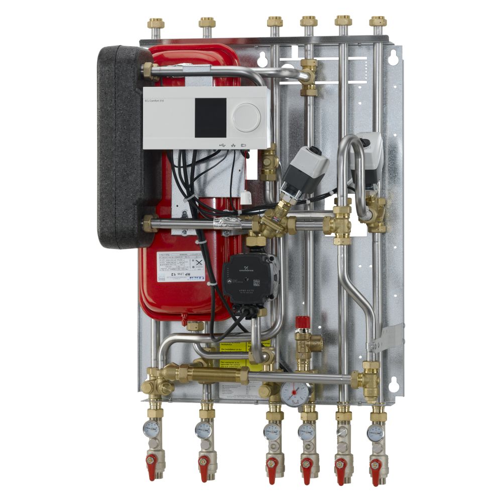 Danfoss Station d'habitation VX Solo II HWP, 2 circuits de chauffage 30 kW, ECL310/A347, 1x limiteur de température de sécurité