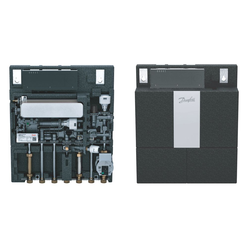 Danfoss Station d'appartement EvoFlat 4.0 M Type 2, 15,4 l/min, 65 °C, acier inoxydable, 183B5501