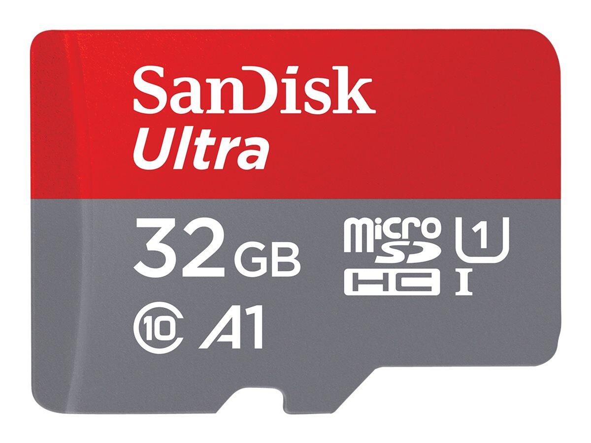 SanDisk Ultra Carte microSDHC 32 Go + Adaptateur SD UHS-I, A1, Classe 10